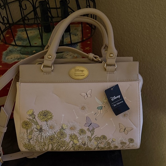 Disney Handbags - Disney Cream and Gold Floral Satchel